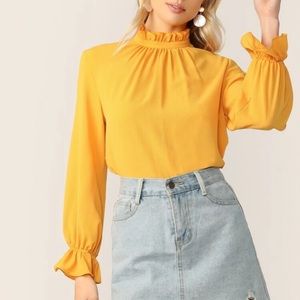 NWT - Yellow Top w/ Keyhole Button